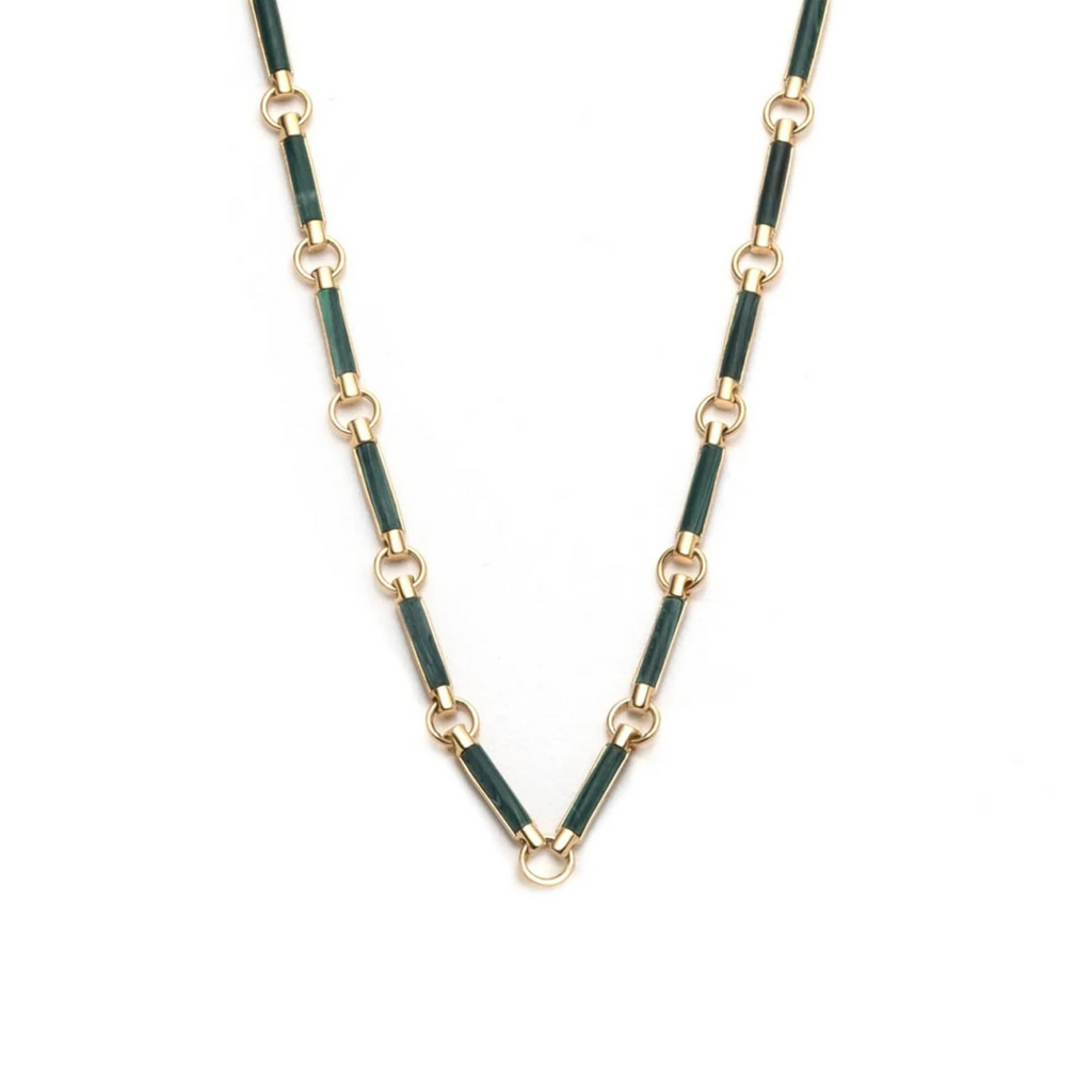 Malachite Stone Chain Choker view 1