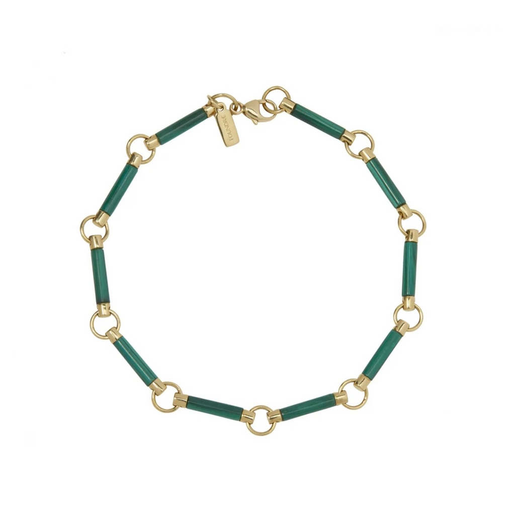 Malachite Stone Chain Bracelet view 1