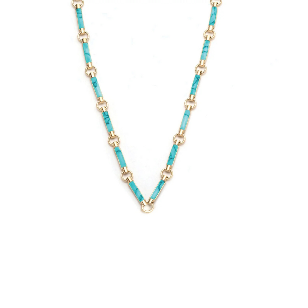 Turquoise Stone Chain Choker view 1