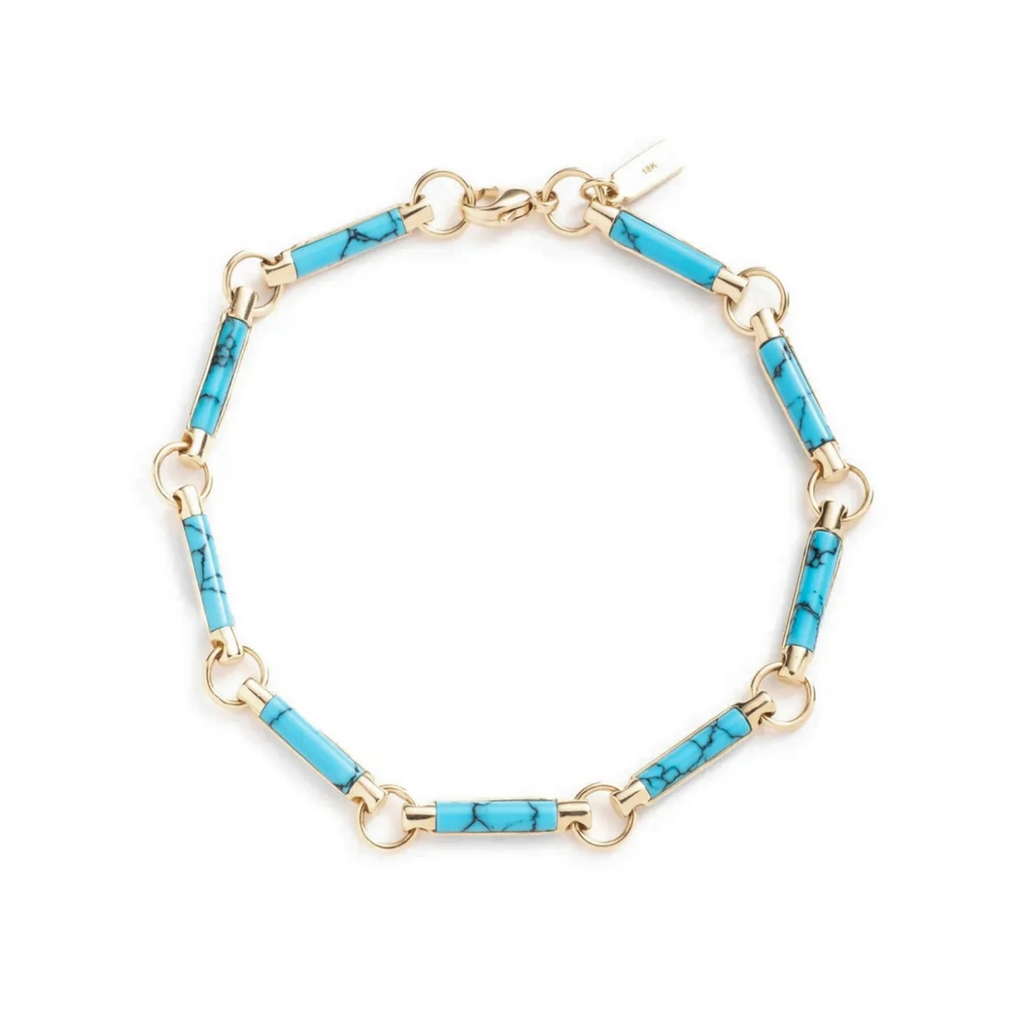 Turquoise Stone Chain Bracelet view 1