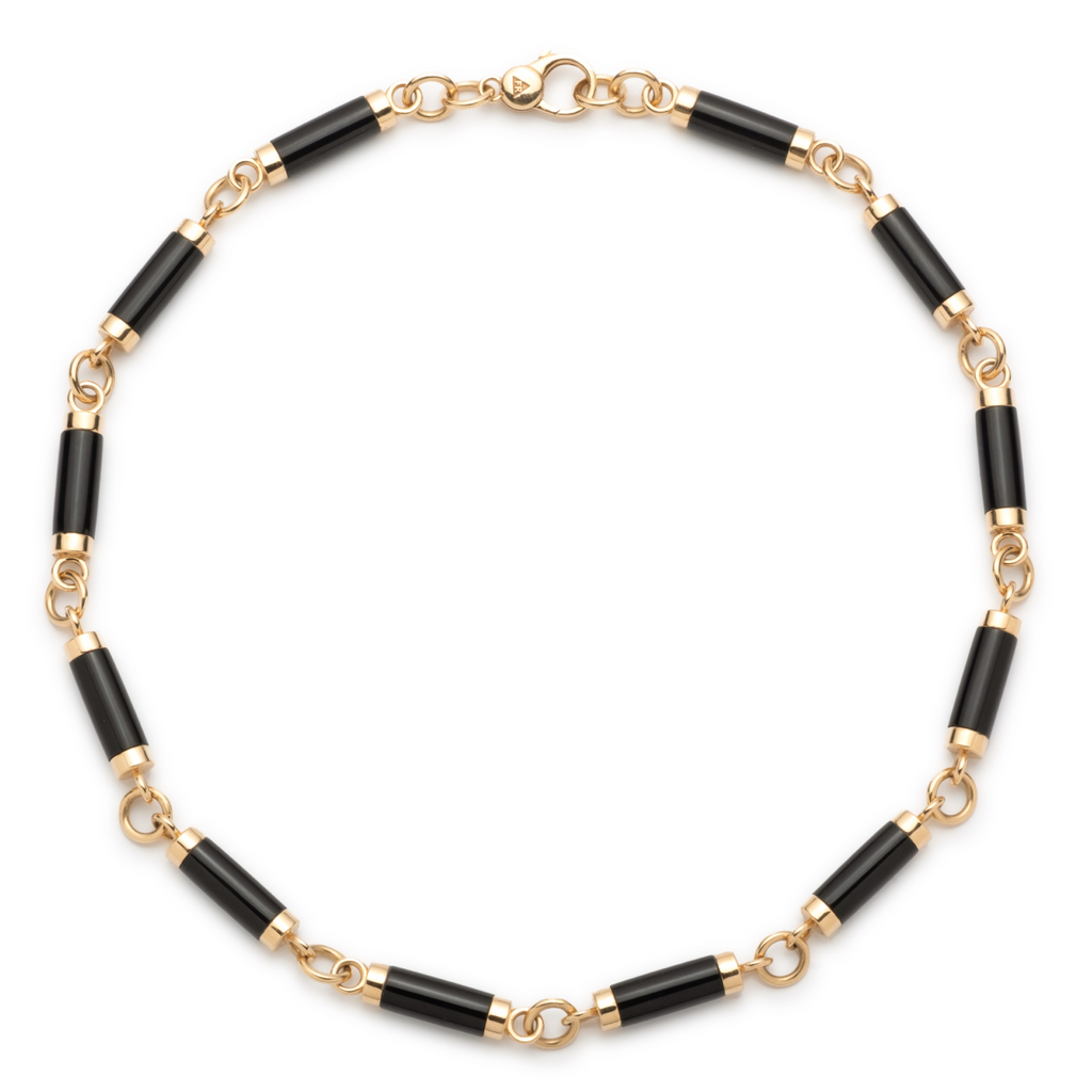 18K Yellow Gold Oversized Onyx Stone Chain : in Yellow Gold – FoundRae view 3