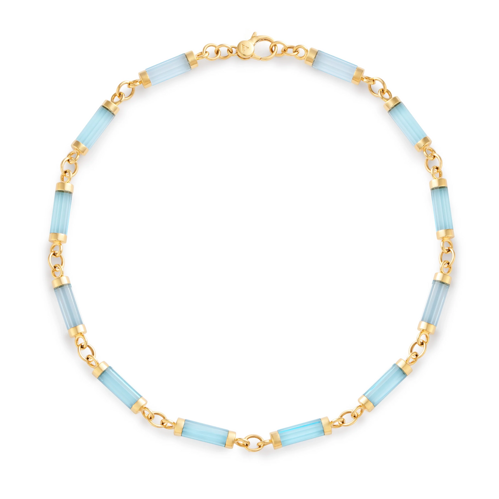 18K Yellow Gold Element | Oversized Element Chain | Sky Blue Topaz, Yellow Gold – FoundRae view 3
