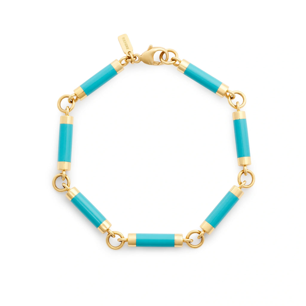 Element | Ceramic Medium Element Bracelet | Aqua Ceramic, Yellow Gold view 1