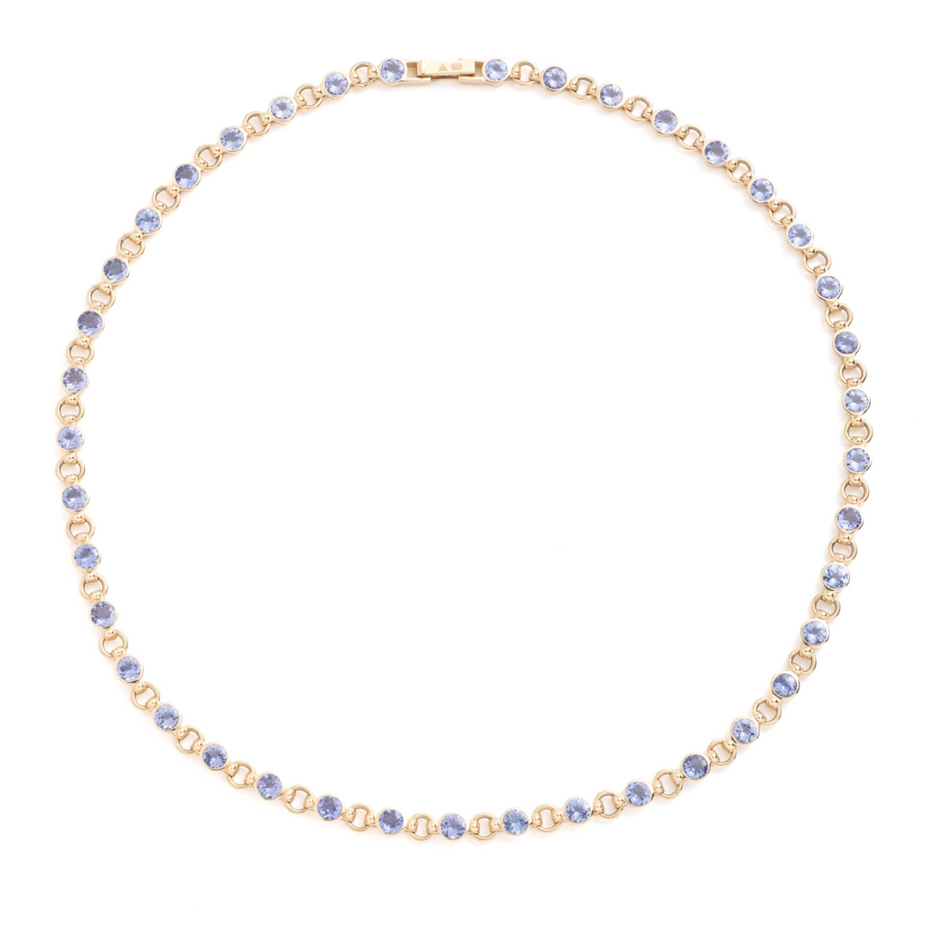 18K Yellow Gold Tanzanite Link Rivière Necklace : in Yellow Gold – FoundRae view 3