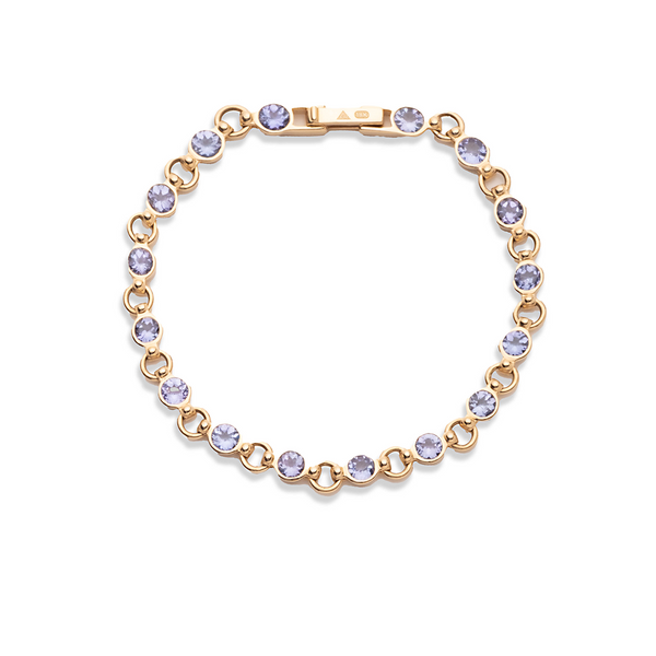 Tanzanite Link Rivière Bracelet : in Yellow Gold