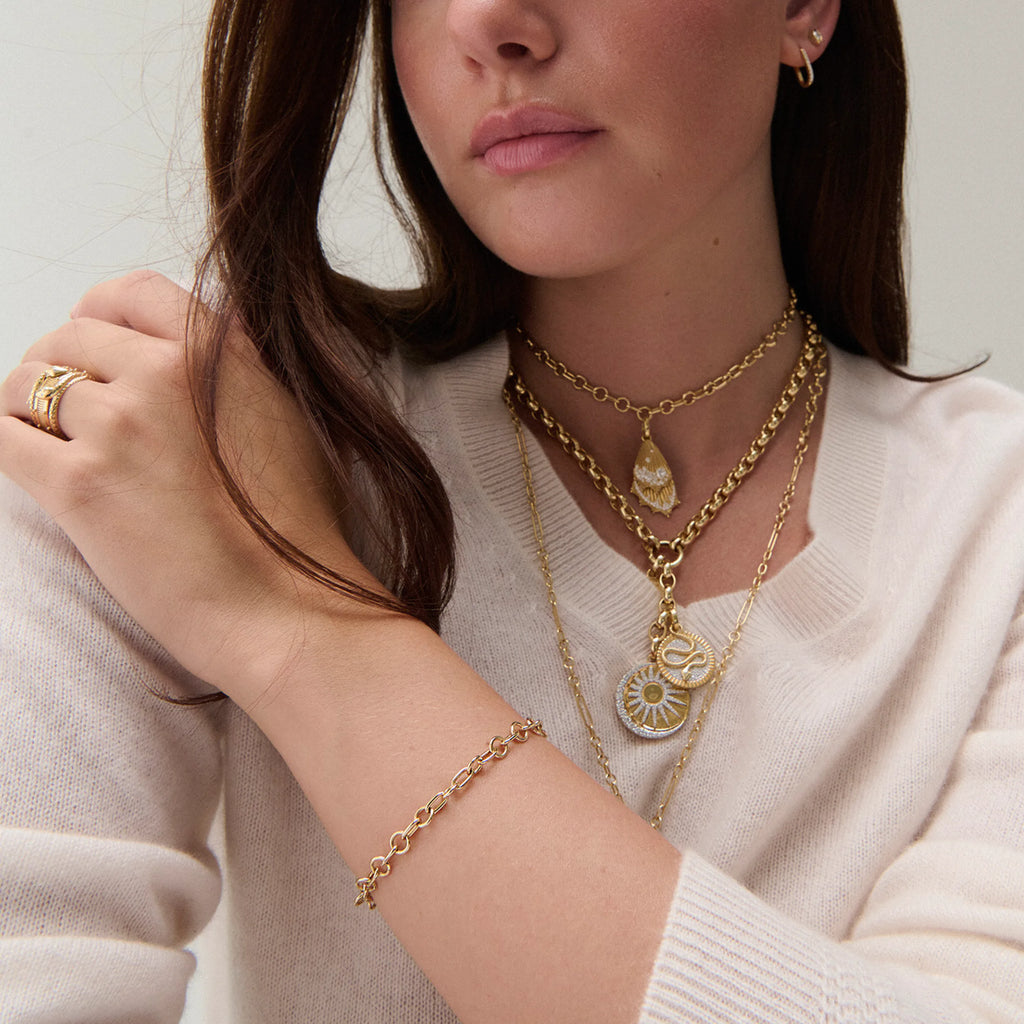 Mixed Link | Small Mixed Link Bracelet | Yellow Gold view 2