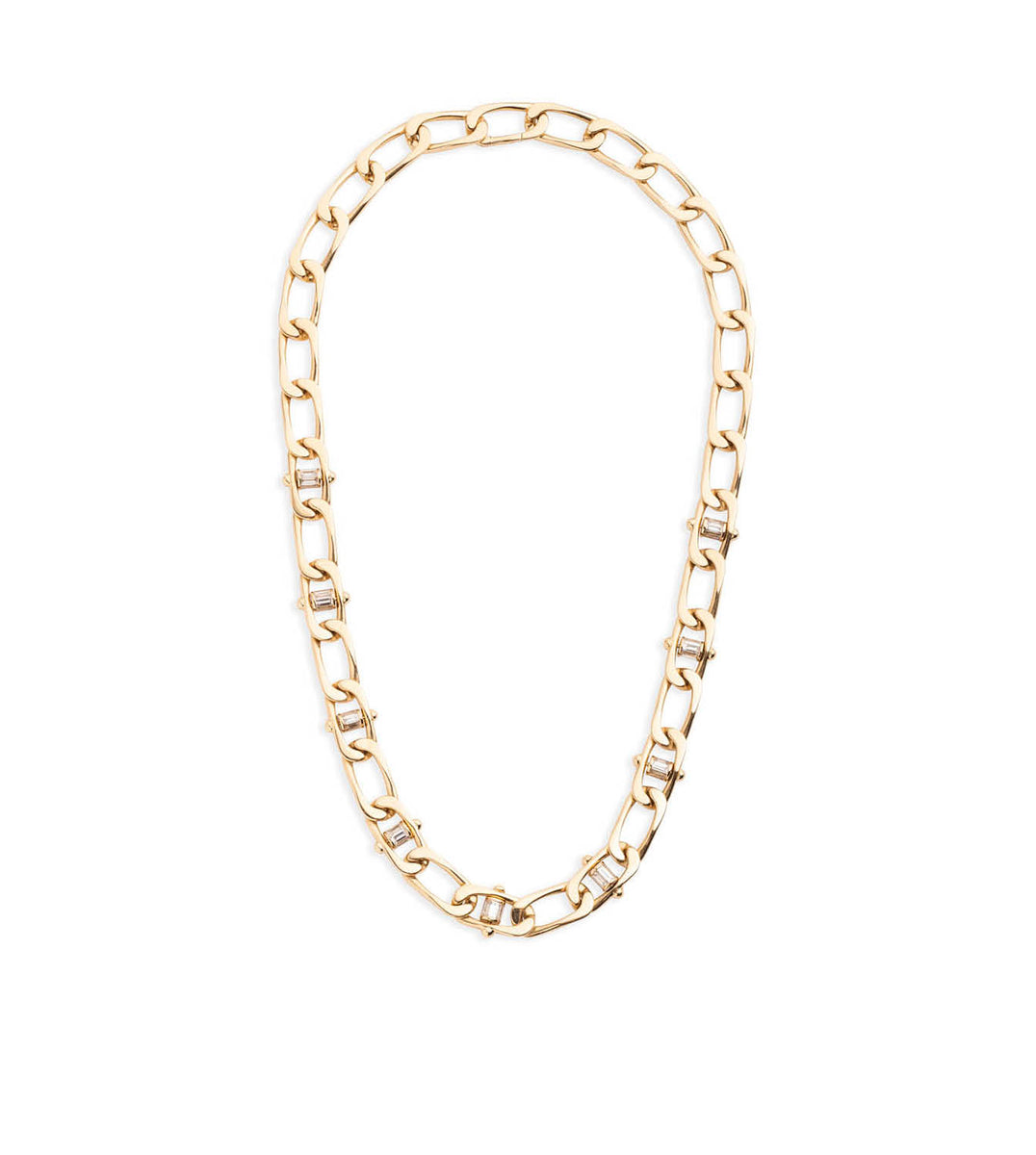 18K Yellow Gold Lovestruck Diamond Pierced Curb Chain Necklace – FoundRae