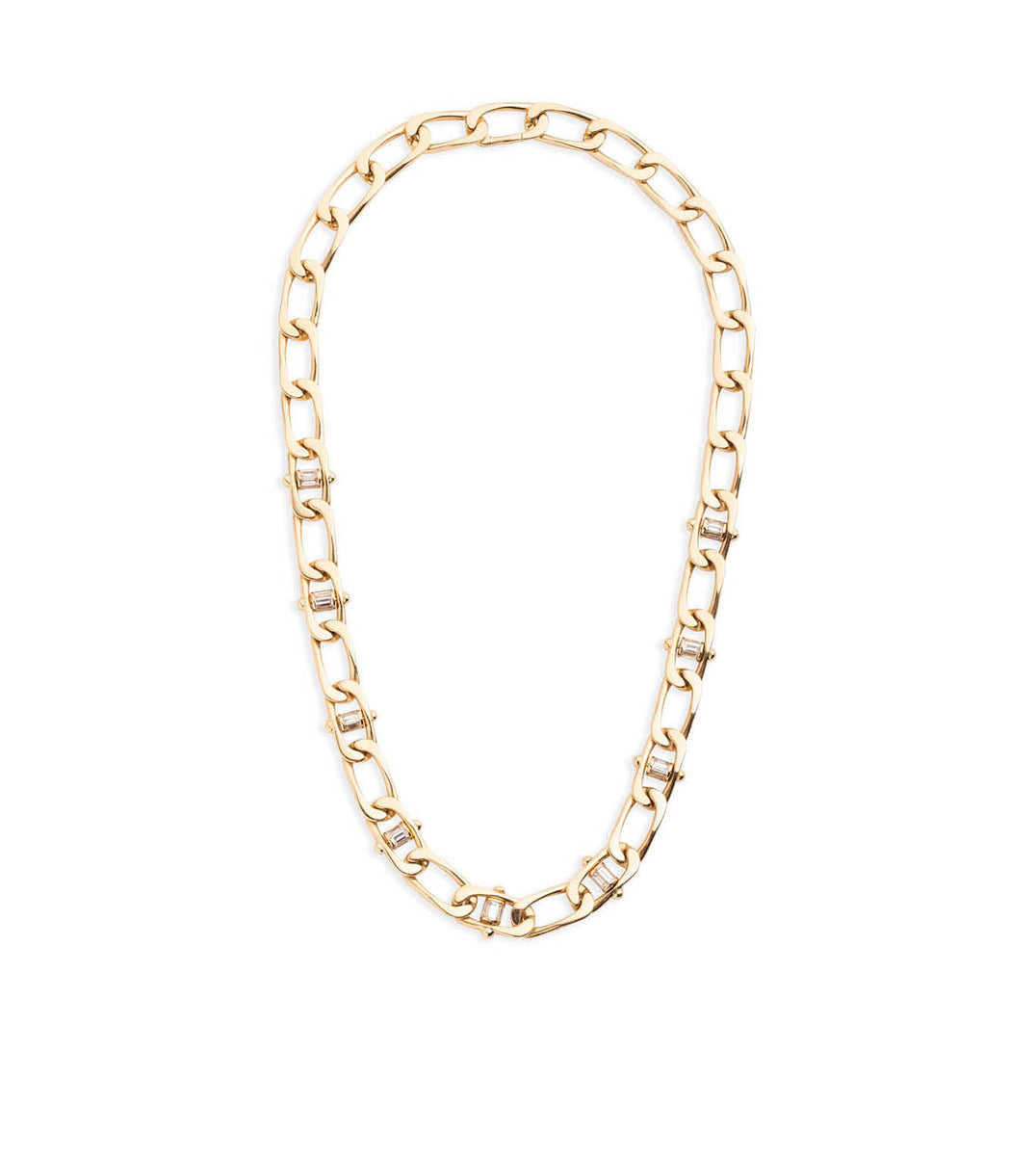 18K Yellow Gold Lovestruck : Pierced Diamond Curb Chain Necklace – FoundRae