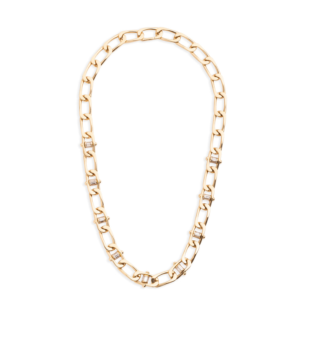 18K Yellow Gold Lovestruck : Pierced Diamond Curb Chain Necklace – FoundRae