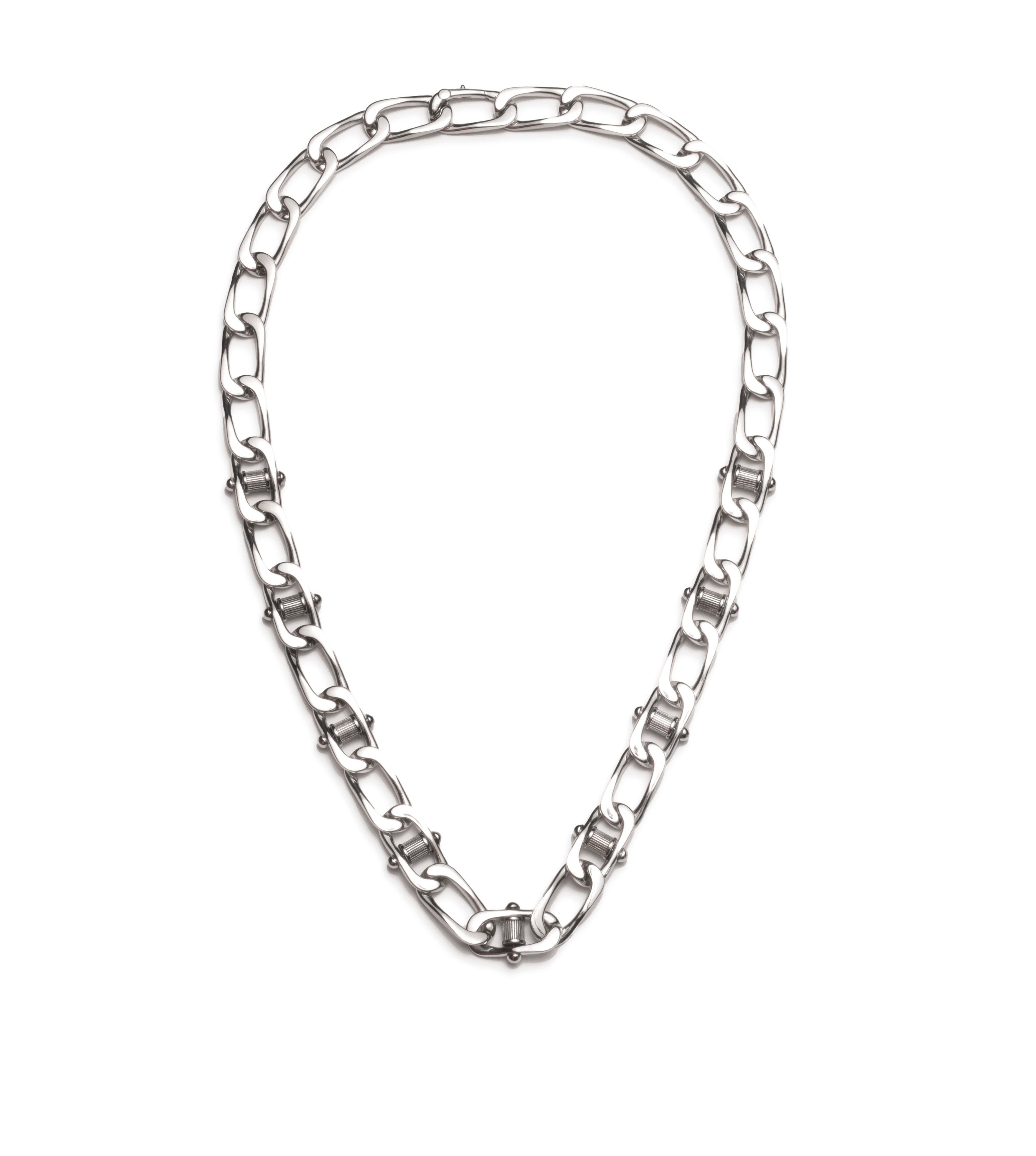 Lovestruck : White Gold Pierced Curb Chain Necklace