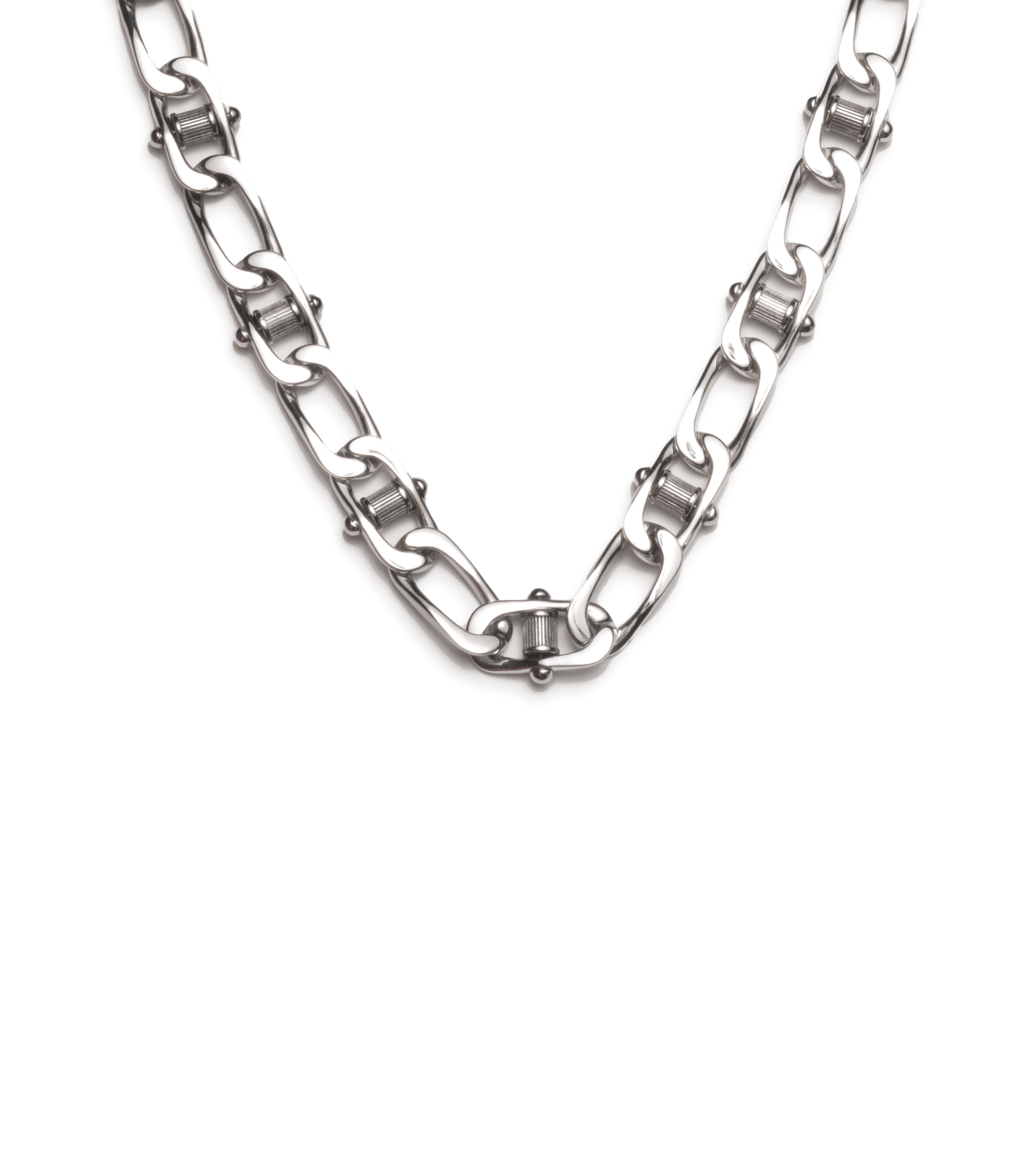 Lovestruck : White Gold Pierced Curb Chain Necklace