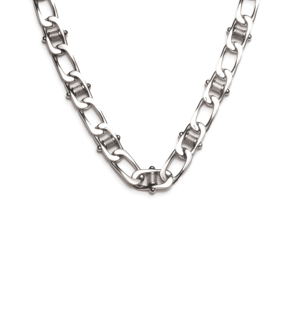 Lovestruck : White Gold Pierced Curb Chain Necklace view 1