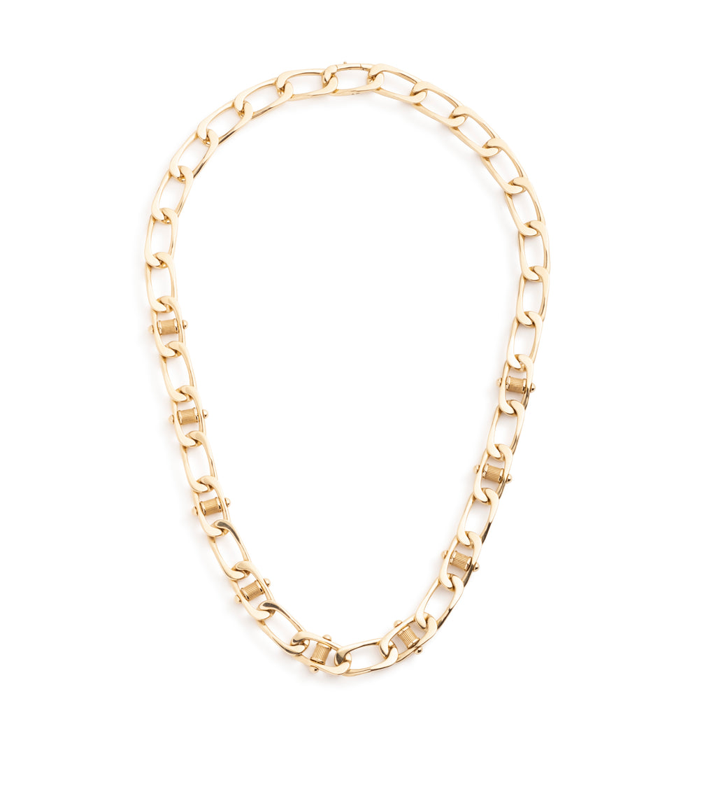 18K Yellow Gold Lovestruck : Pierced Curb Chain Necklace – FoundRae