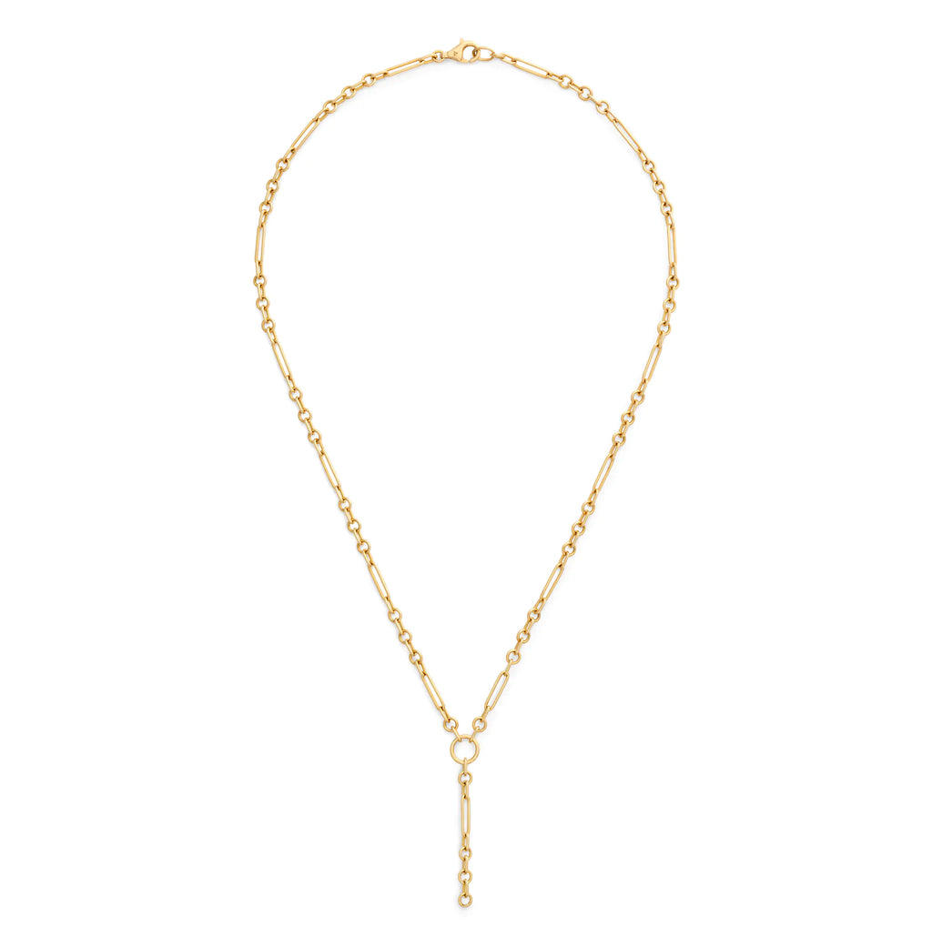 18K Yellow Gold Mixed Clip | Fine Mixed Clip Extension Chain | 18K Yellow Gold – FoundRae view 3