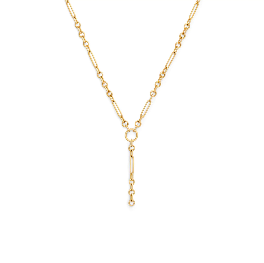 18K Yellow Gold Mixed Clip | Fine Mixed Clip Extension Chain | 18K Yellow Gold – FoundRae view 1