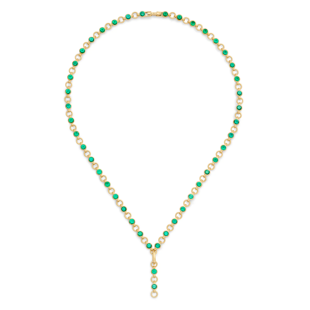18K Yellow Gold Rivière | Rivière Link Extension Necklace | Emerald, 18K Yellow Gold – FoundRae view 3