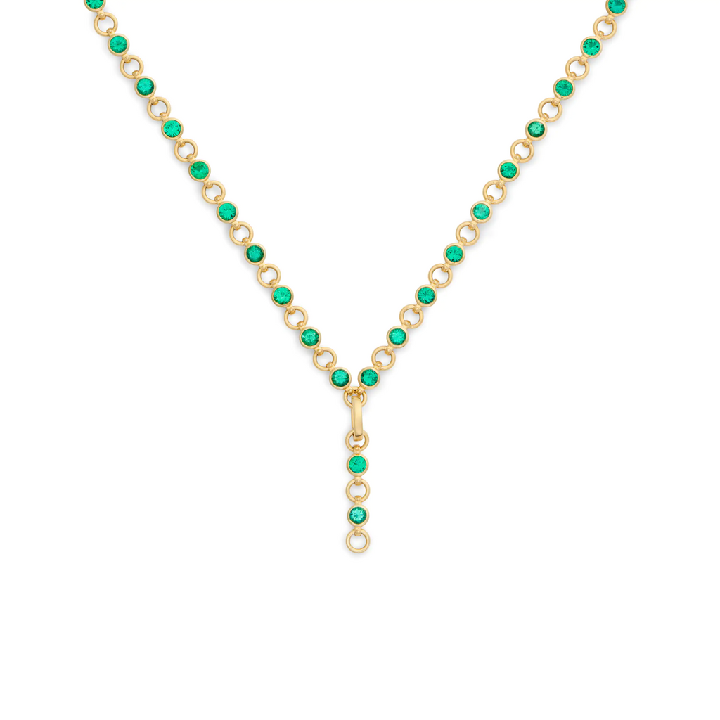 Rivière | Rivière Link Extension Necklace | Emerald, 18K Yellow Gold view 1