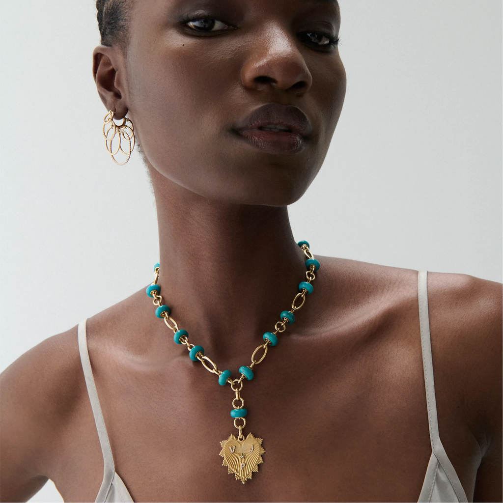 Orbit | Orbit Stone Extension Chain | Turquoise, Yellow Gold view 2