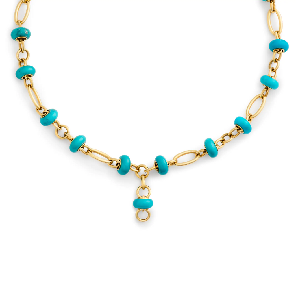 Orbit | Orbit Stone Extension Chain | Turquoise, Yellow Gold view 1