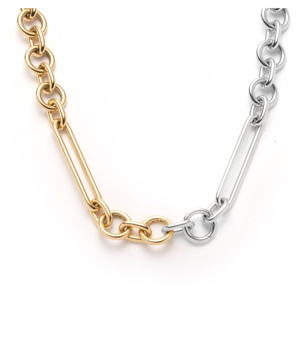 18K Yellow Gold Oversized Mixed Clip Chain Mixed Gold – FoundRae