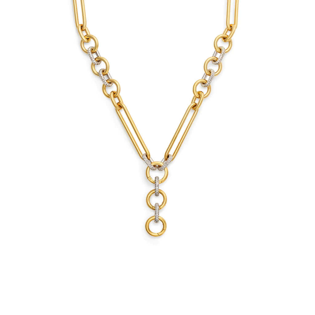 Mixed Clip | Oversized Mixed Clip Pavé Chain | Diamonds, 18K Yellow Gold view 1