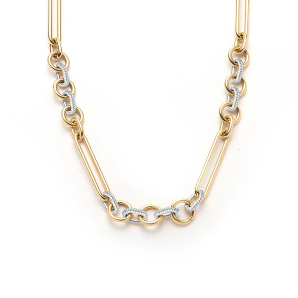 Oversized Pave Feature Mixed Clip Chain