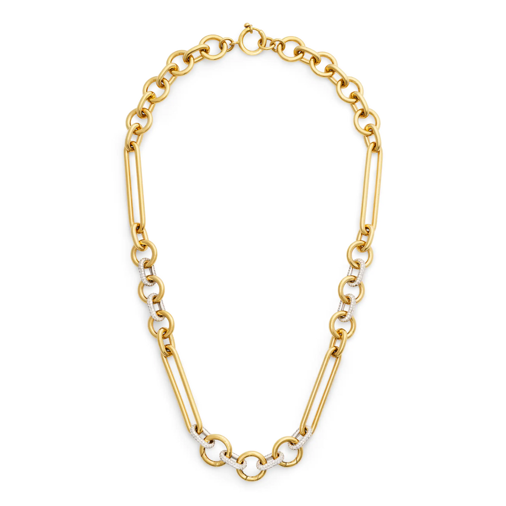 Mixed Clip | Oversized Mixed Clip Pavé Chain | Diamonds, Yellow Gold view 2