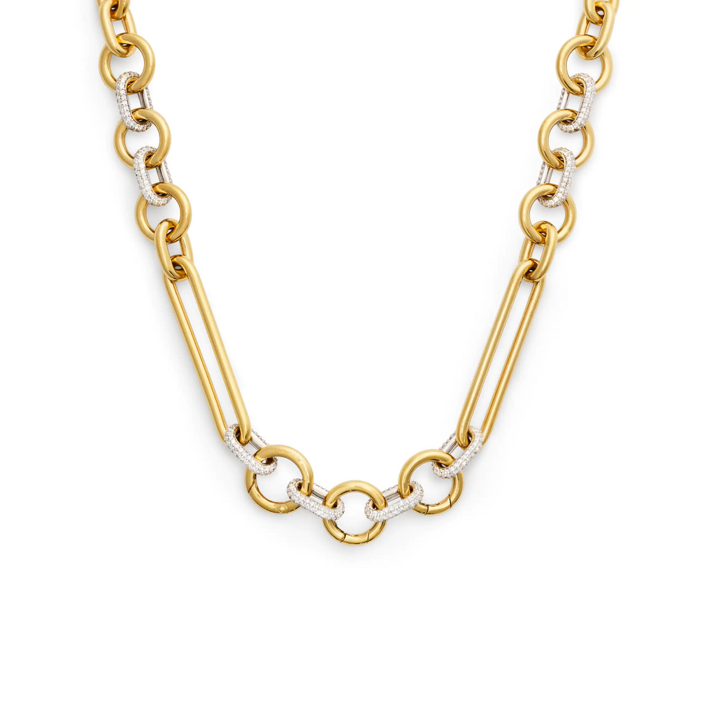 Mixed Clip | Oversized Mixed Clip Pavé Chain | Diamonds, Yellow Gold view 1