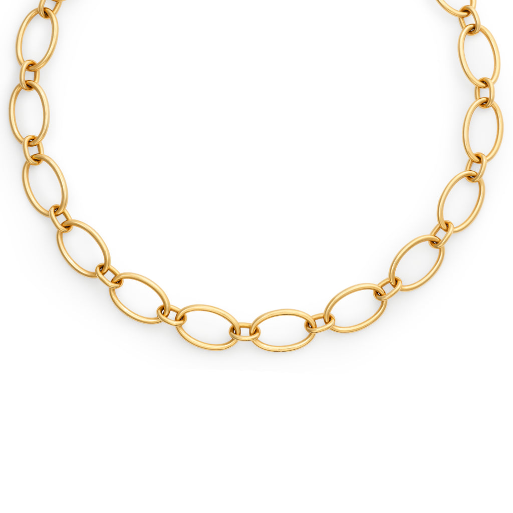 Oval | Oval Link Chain | 18K Yellow Gold view 1