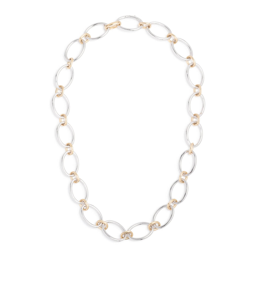 18K Mixed Gold Oval Link Chain Necklace Mixed Gold – FoundRae