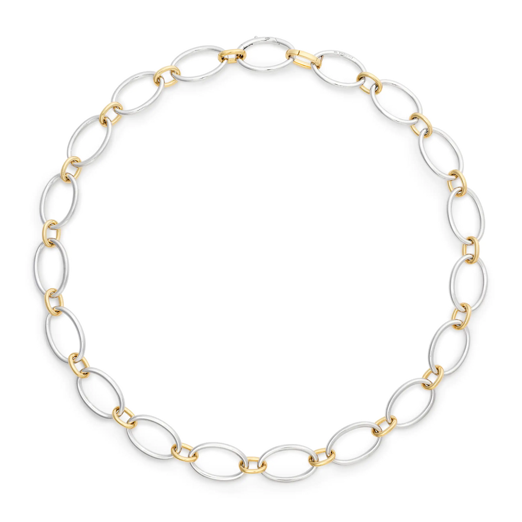 18K Mixed Gold Oval | Oval Link Chain | 18K Yellow Gold, 18K White Gold – FoundRae view 3