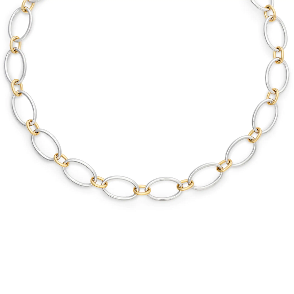 Oval | Oval Link Chain | Yellow Gold, White Gold view 1