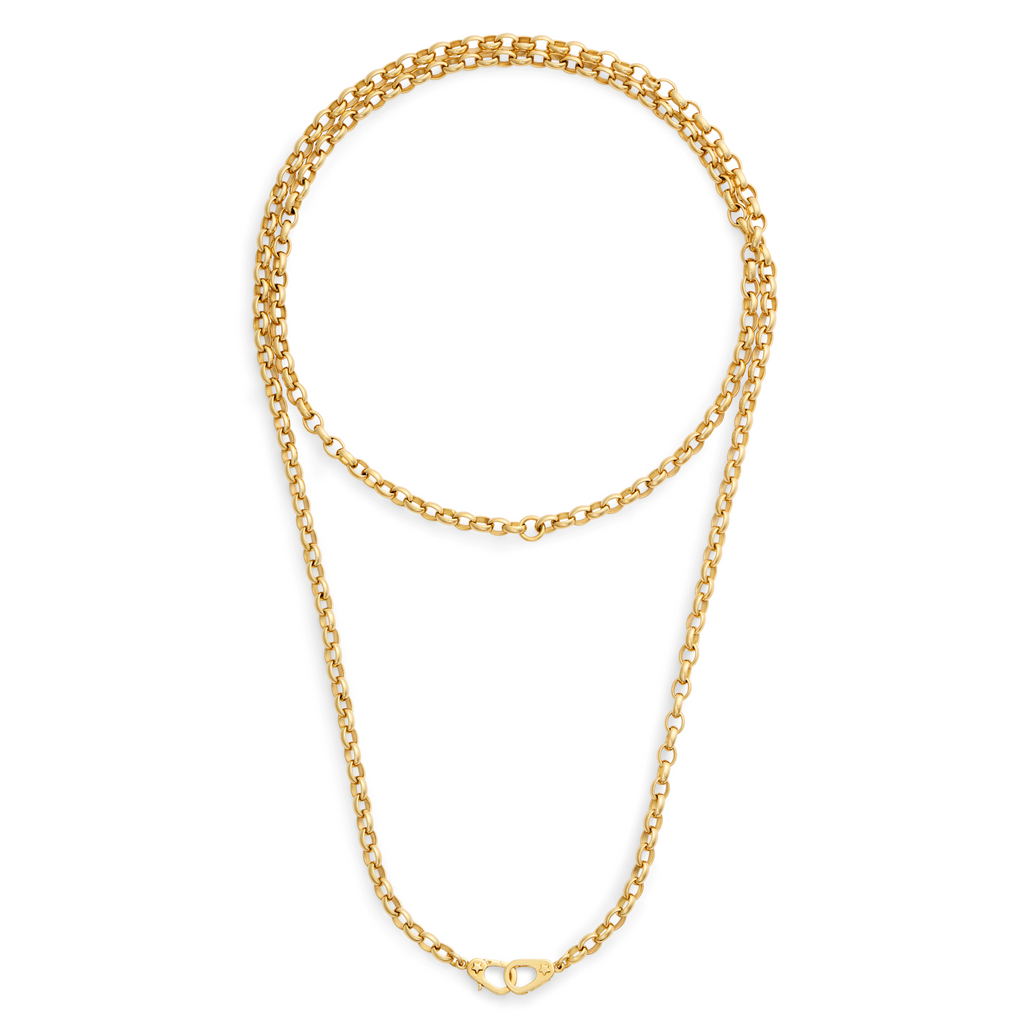 18K Yellow Gold Belcher | Heavy Belcher Chain with Pavé Sister Hooks | Diamonds, 18K Yellow Gold – FoundRae view 6