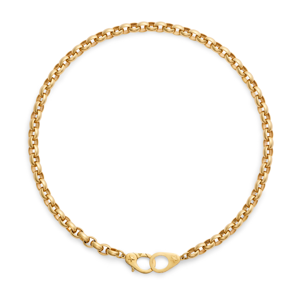 18K Yellow Gold Belcher | Oversized Belcher Necklace with Sister Hooks | Yellow Gold – FoundRae view 3