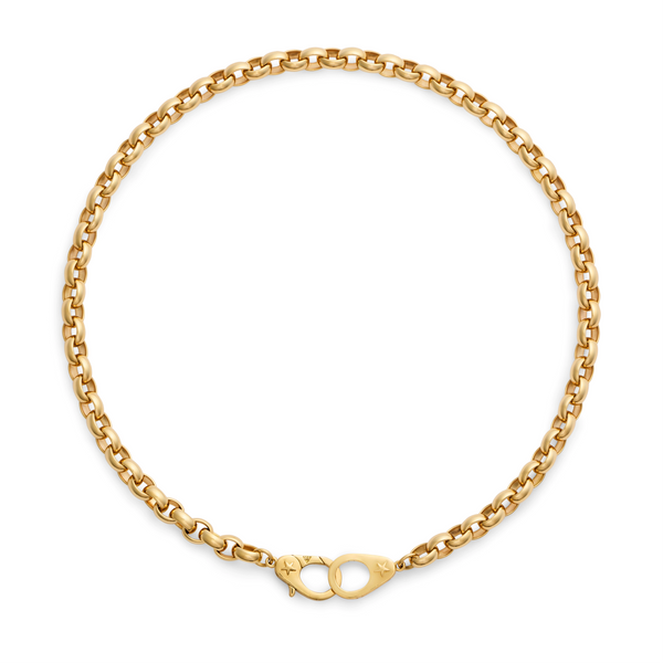 Belcher | Oversized Belcher Necklace with Sister Hooks | 18K Yellow Gold