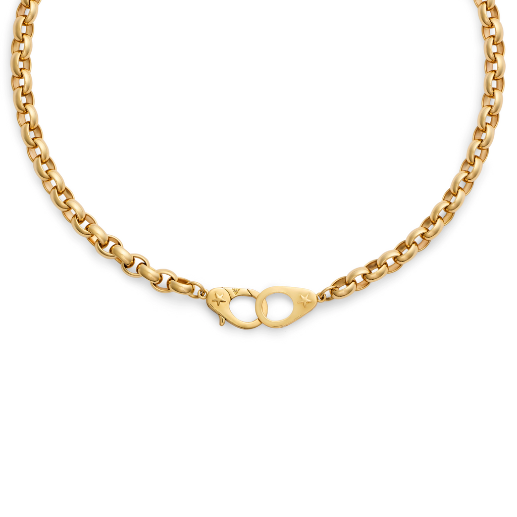 Belcher | Oversized Belcher Necklace with Sister Hooks | Yellow Gold view 1