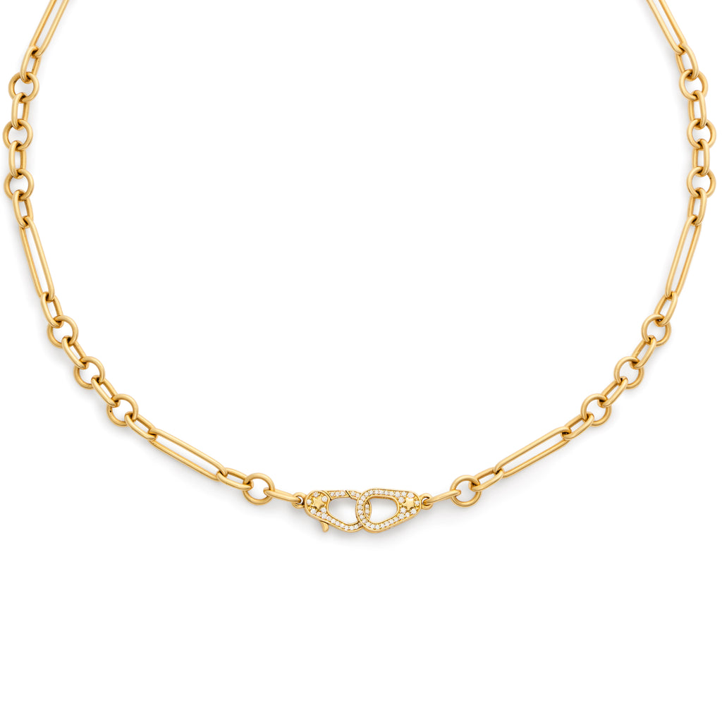 Mixed Clip | Small Mixed Clip Chain with Sister Hooks | 18K Yellow Gold view 1