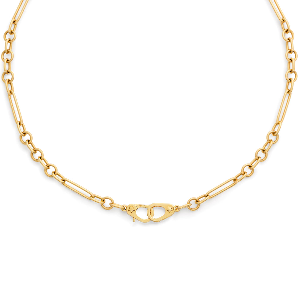 Mixed Clip | Small Mixed Clip Chain with Sister Hooks | 18K Yellow Gold view 1