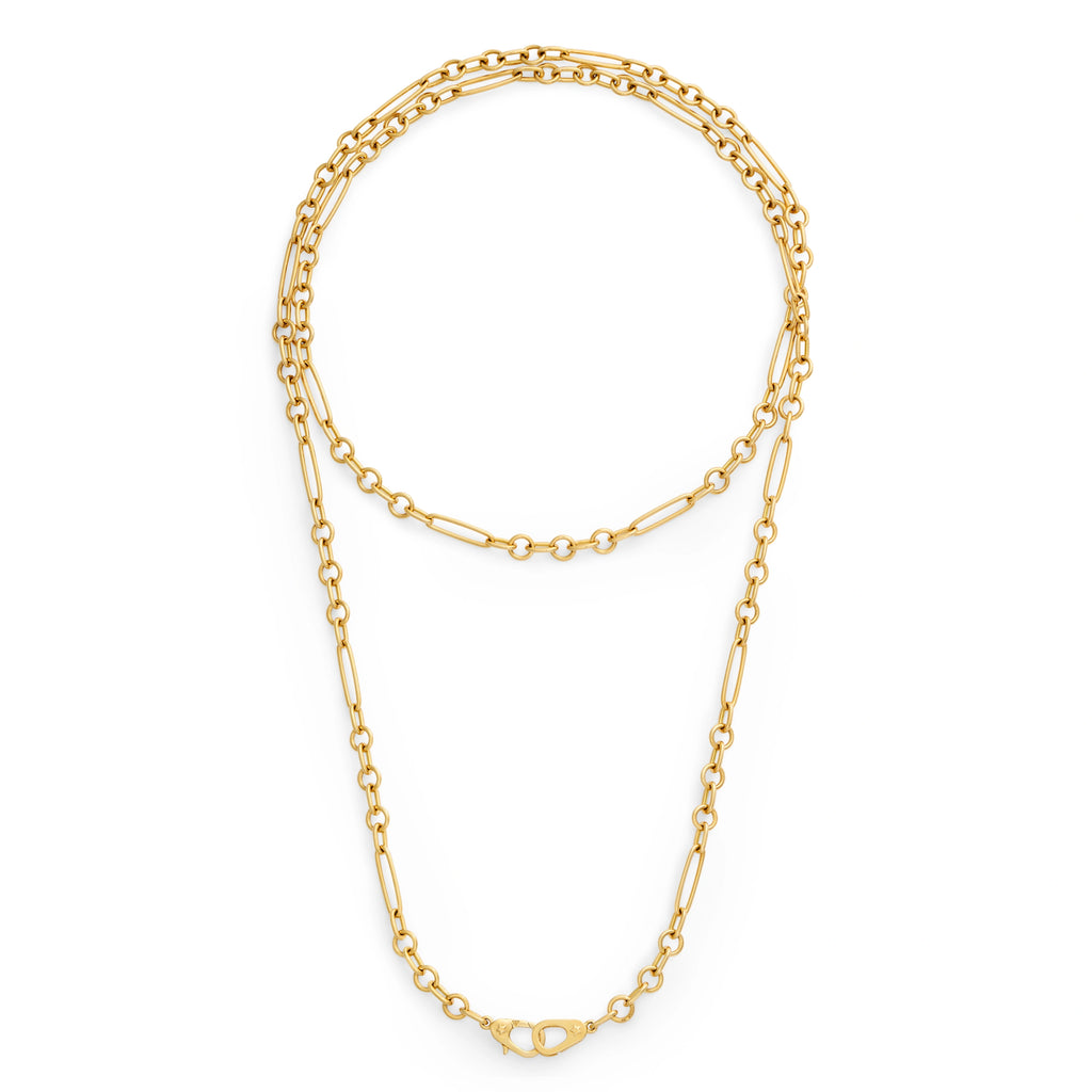 18K Yellow Gold Mixed Clip | Small Mixed Clip Chain with Sister Hooks | Yellow Gold – FoundRae view 3