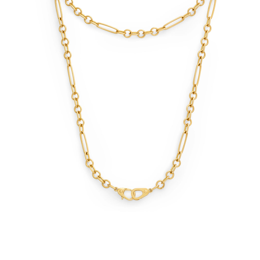 Mixed Clip | Small Mixed Clip Chain with Sister Hooks | Yellow Gold view 1