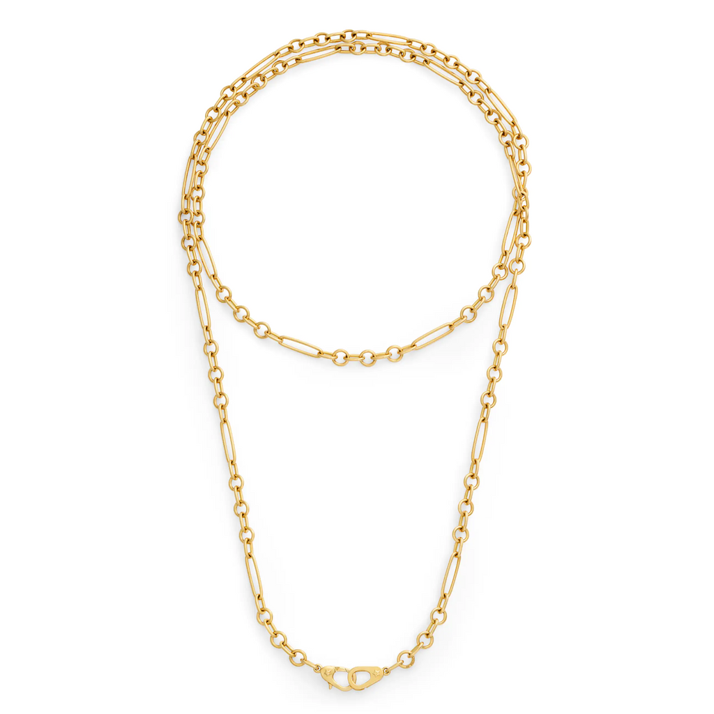 18K Yellow Gold Mixed Clip | Small Mixed Clip Chain with Sister Hooks | 18K Yellow Gold – FoundRae view 7