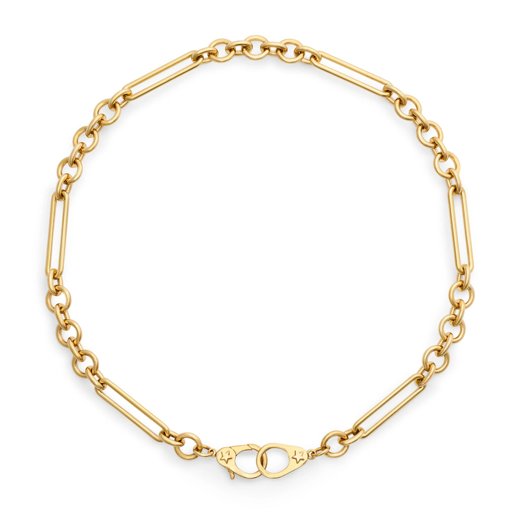 18K Yellow Gold Mixed Clip | Midsized Mixed Clip Chain with Sister Hooks | Yellow Gold – FoundRae view 3