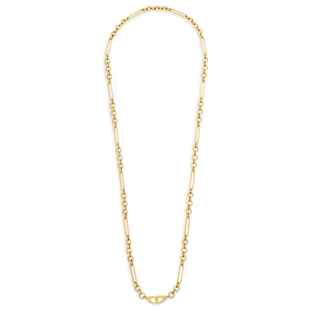 18K Yellow Gold Mixed Clip | Midsized Mixed Clip Chain with Sister Hooks | 18K Yellow Gold – FoundRae view 6