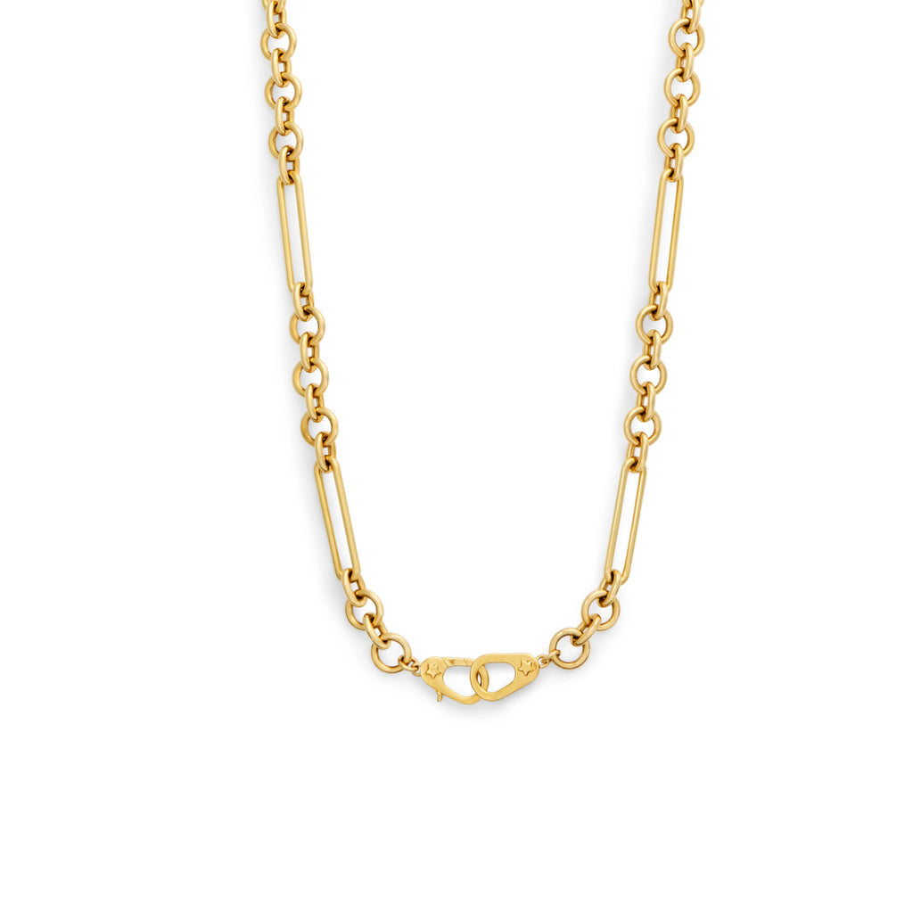 Mixed Clip | Midsized Mixed Clip Chain with Sister Hooks 36" | Yellow Gold view 1