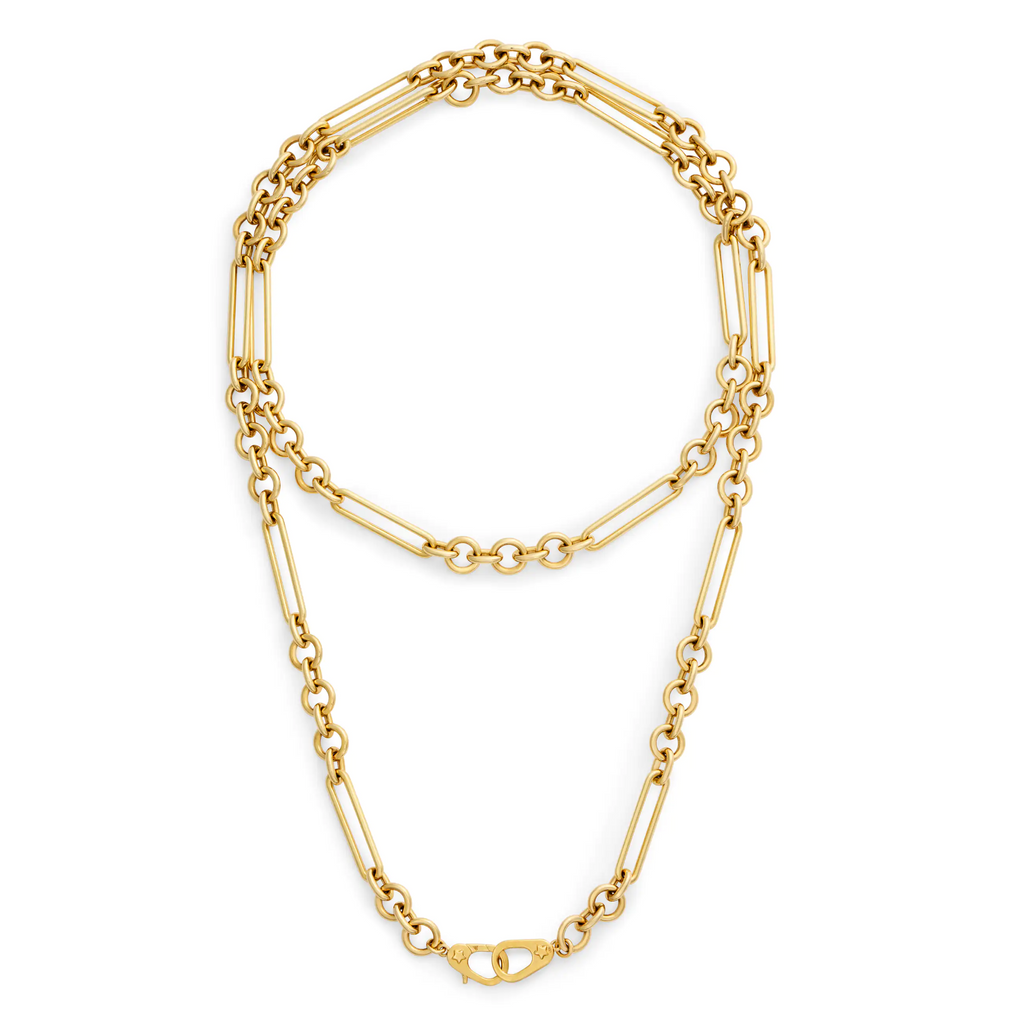 18K Yellow Gold Mixed Clip | Midsized Mixed Clip Chain with Sister Hooks | 18K Yellow Gold – FoundRae view 7