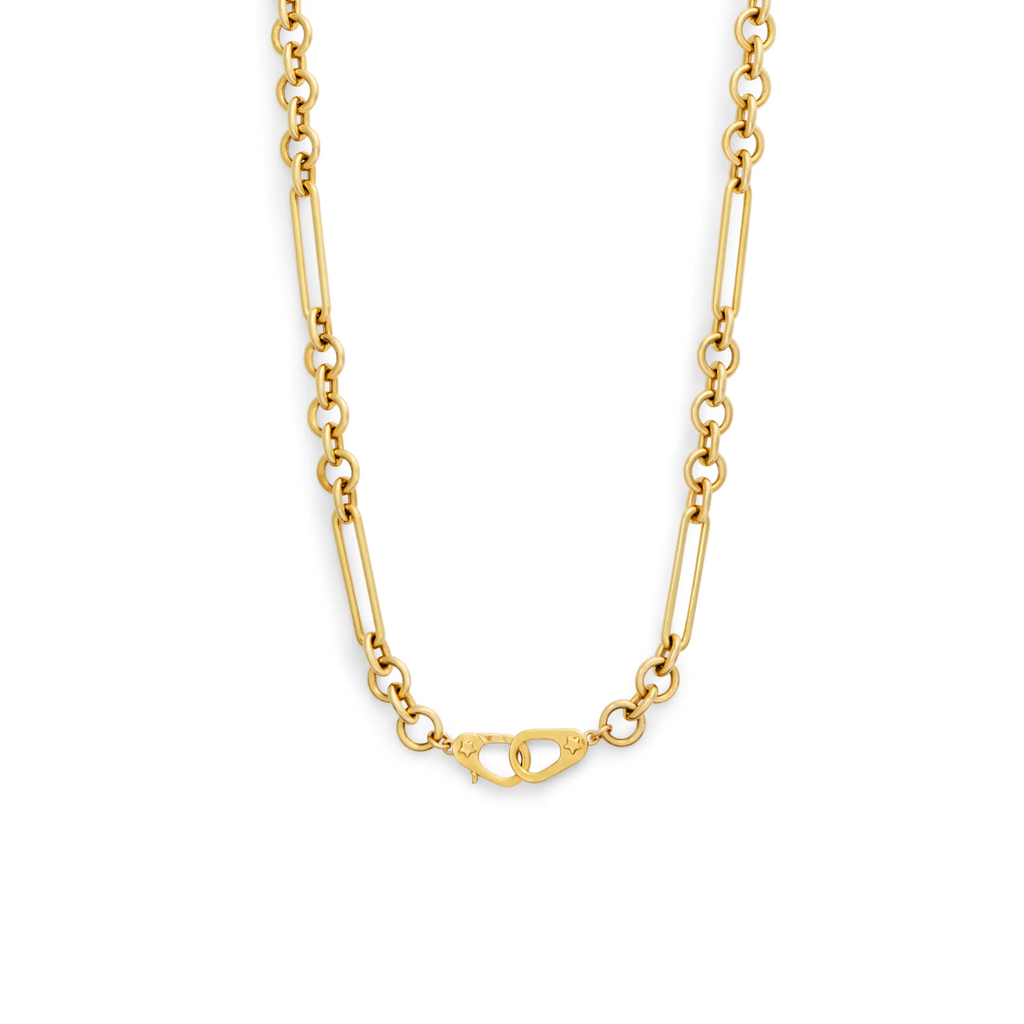 18K Yellow Gold Mixed Clip | Midsized Mixed Clip Chain with Sister Hooks | 18K Yellow Gold – FoundRae view 5