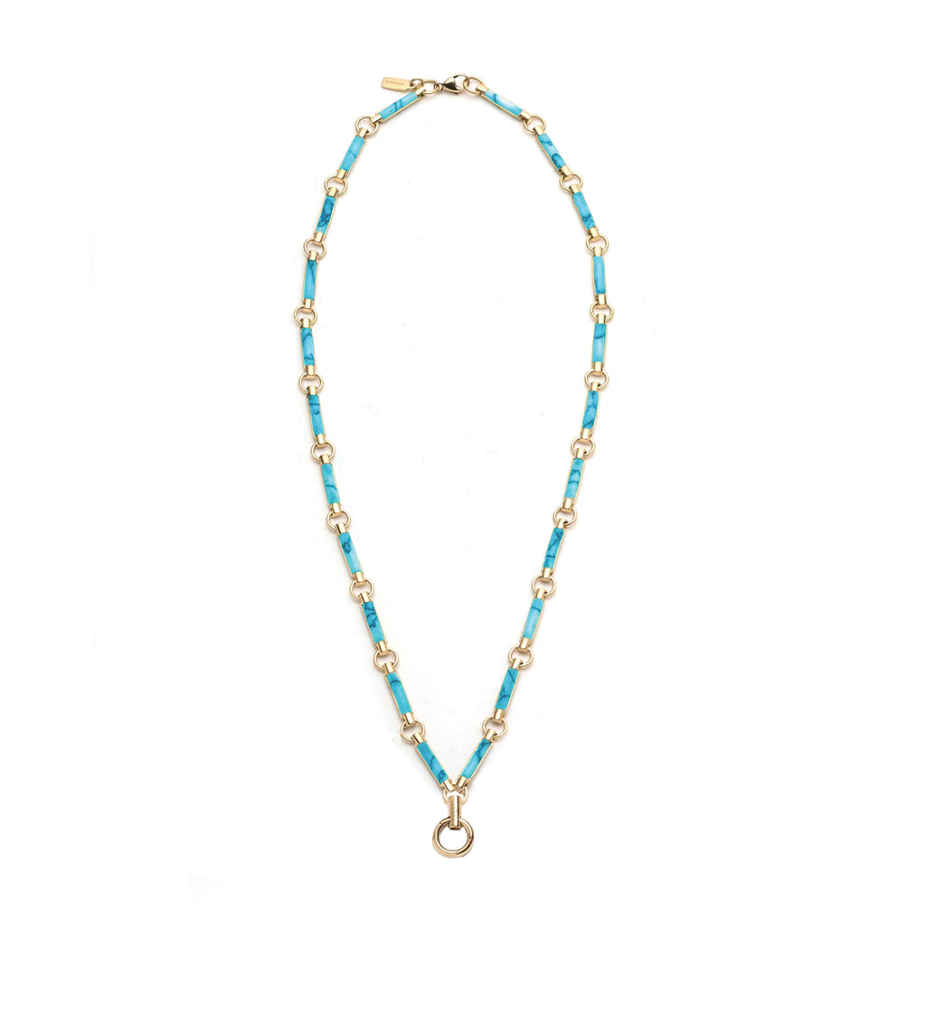 18K Yellow Gold Turquoise Stone Hanging Clockweight Chain – FoundRae