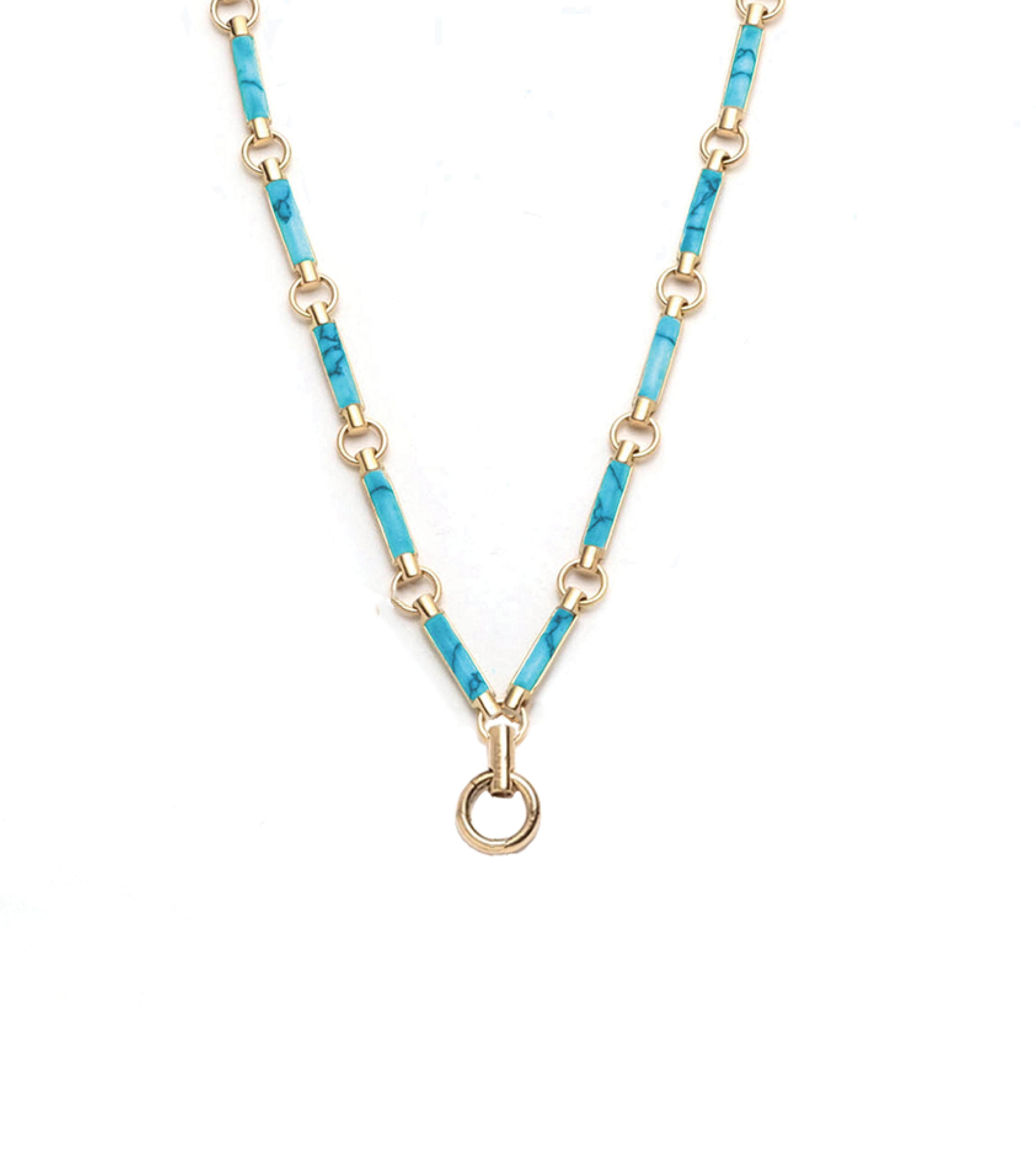 Turquoise Stone Hanging Clockweight Chain