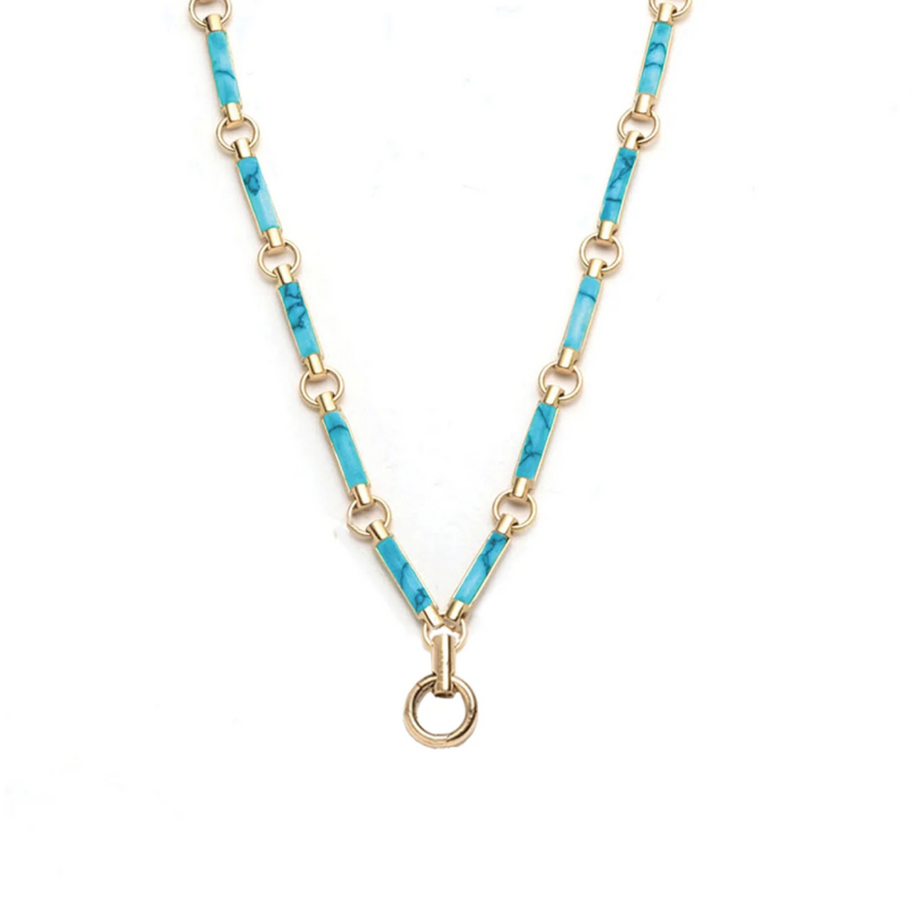 Turquoise Stone Hanging Clockweight Chain view 1