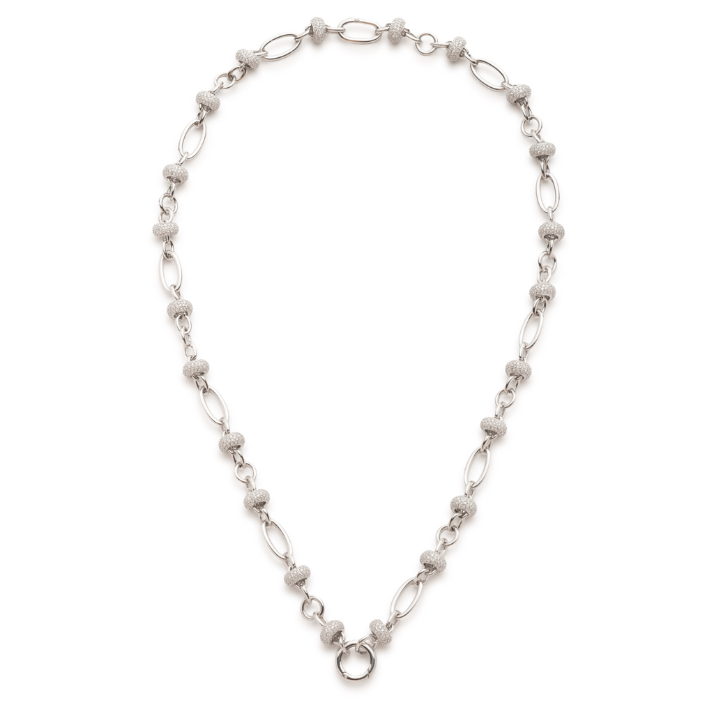 18K White Gold Orbit Open Chain : in White Gold with Pave Diamonds and an Annex Link – FoundRae view 2
